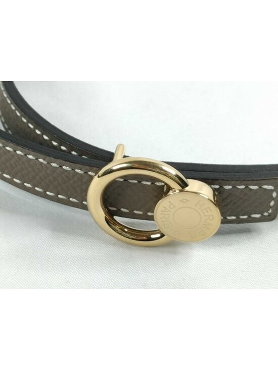 Hermes Belt Series Mini Etoupe Black Leather Reversible Gold